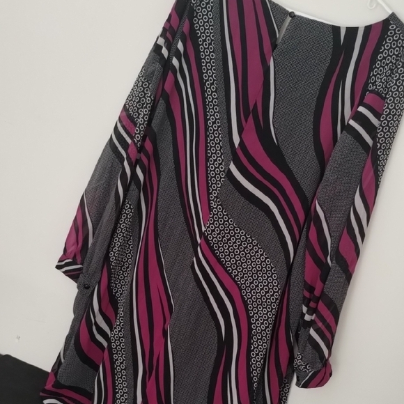Cato Women's Pink and Black Swirl Pattern Blouse - Picture 3 of 3